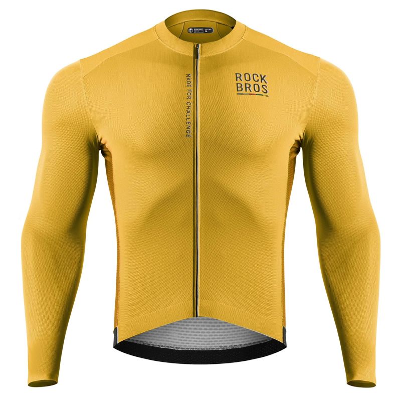 Rockbros 15120015024 ROAD TO SKY men's cycling jersey long sleeve M - yellow m \ żółty póló