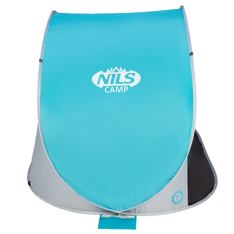 NILS CAMP NC3174 self-pitching beach tent, turquoise-gray szürke hátizsák