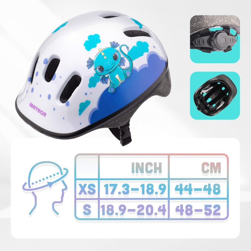 Meteor KS06 XS Bicycle Helmet 44-48 cm Dragon uniw helmets