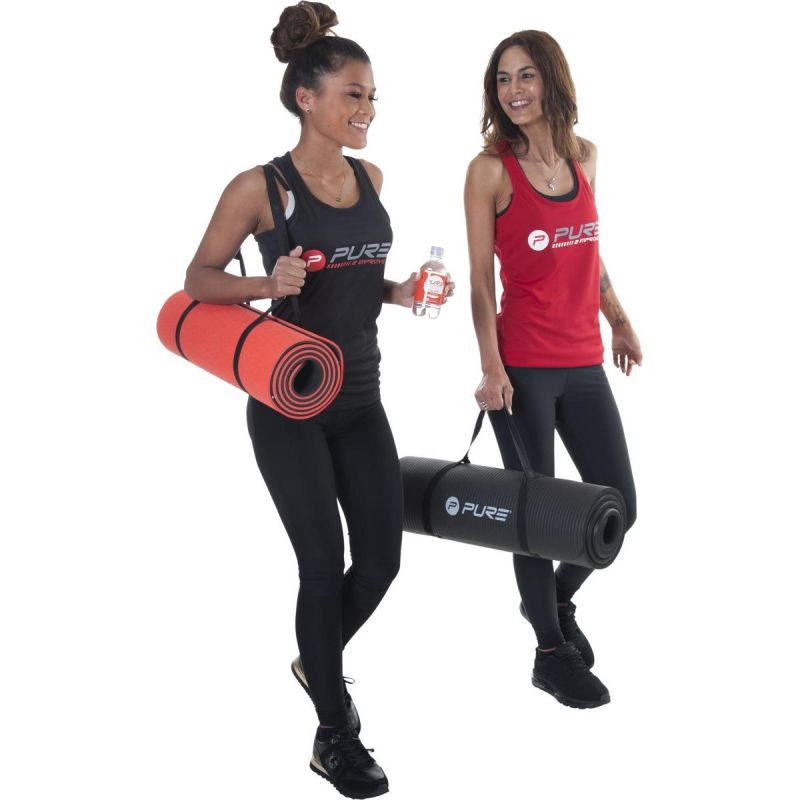 Pure 2 Improve NBR BLACK EXERCISE MAT .5CM WITH HOLES fekete mats, training equipment