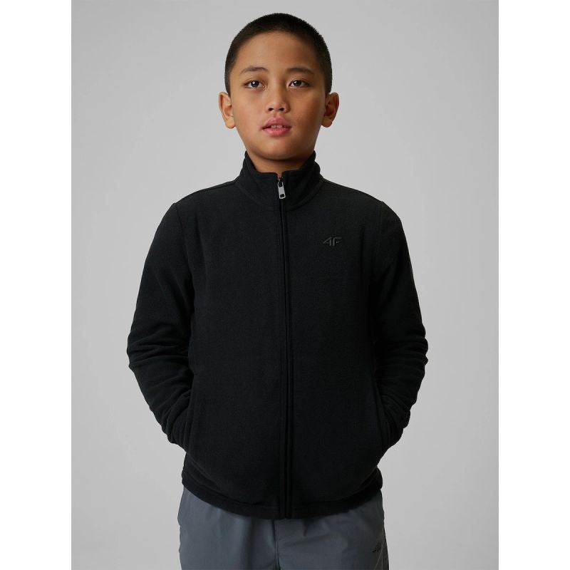 Regular fleece without hood for boys 4F 4FJRSS26TFLEM508-20S kapucnis pulóver