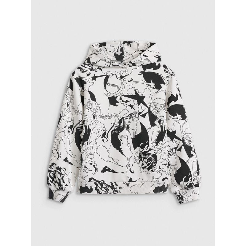 Girls' sweatshirt with hood, open, 4F 4FJRAW25TSWSF2348-90A