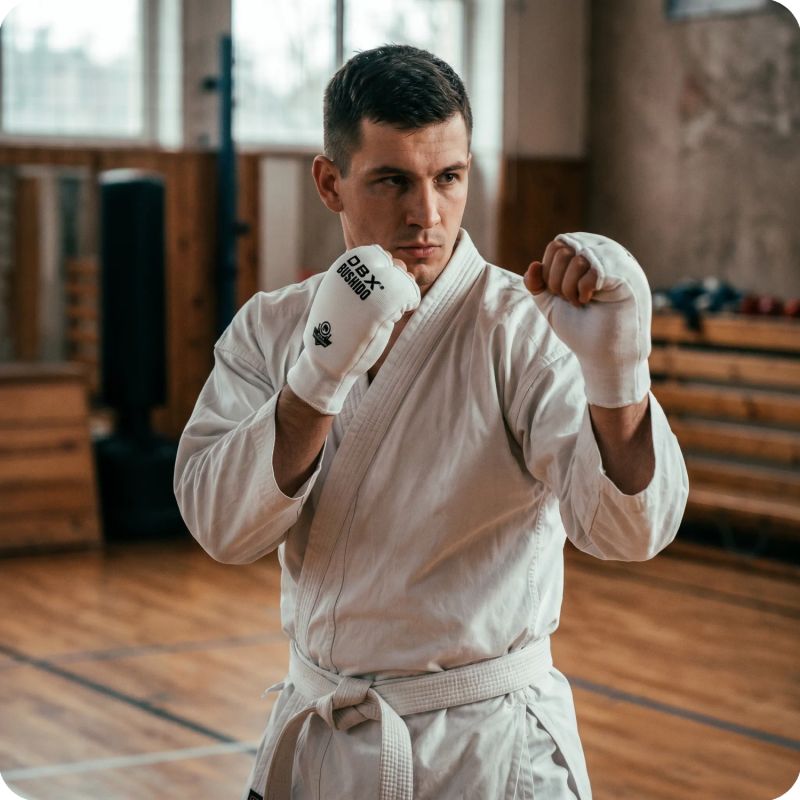 White DBX Bushido Karate Mitts
