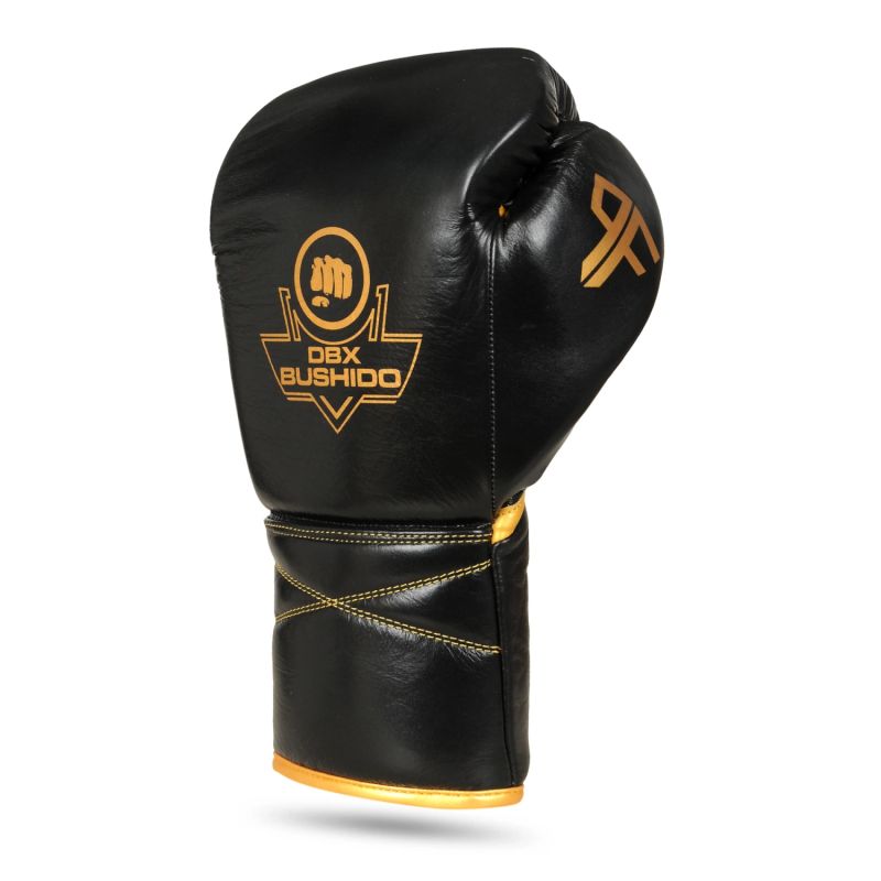 DBX Bushido ProFighter Gold - Legacy Series - Multi-Layer Boxing Gloves bordeaux - wiązane kesztyű
