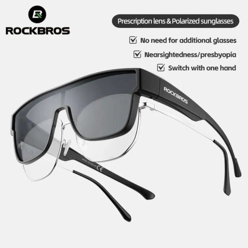 Rockbros SP304 Polarized Cycling Glasses - Black fekete glasses, training equipment