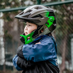Rockbros TS-61 10110061004 Children's Bike Helmet with Detachable Chin Size M (54-57) - Green zielony \ m helmets, martial arts equipment