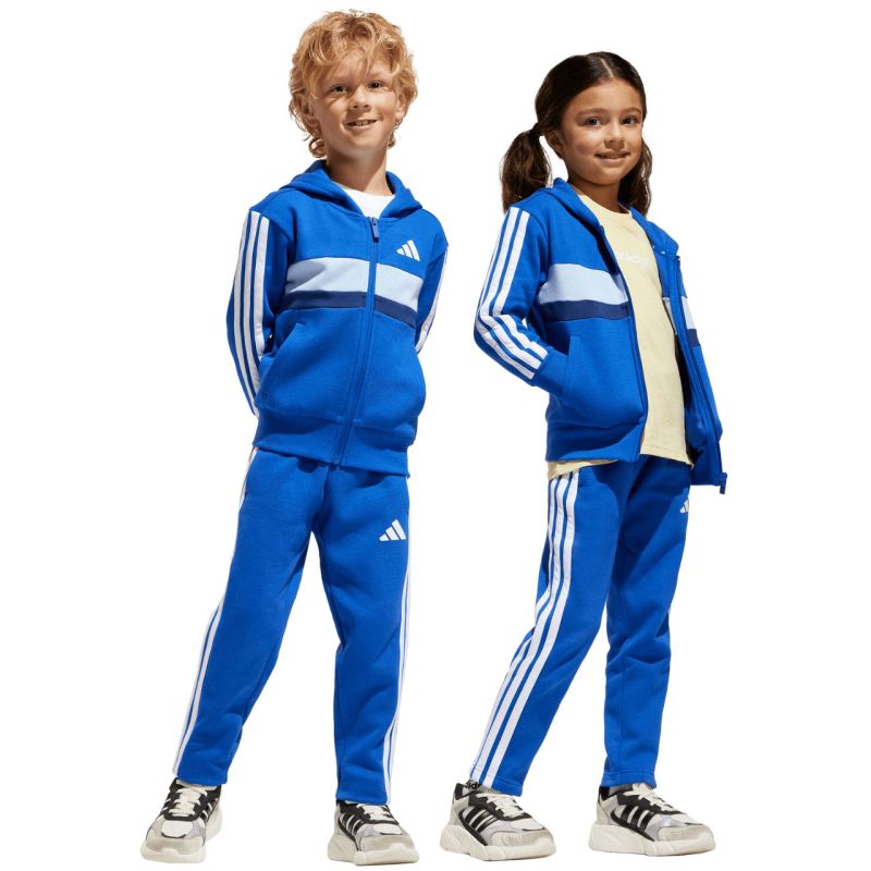 adidas Seasonal Essentials Tiberio 3-Stripes Fleece Tracksuit for Kids Blue JC7488 General