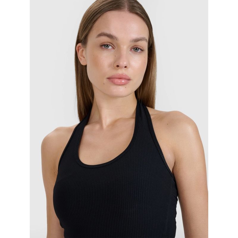 4F Women's slim crop top smooth | Anna Lewandowska atléta 4FALSSS25TSLEF215-20S