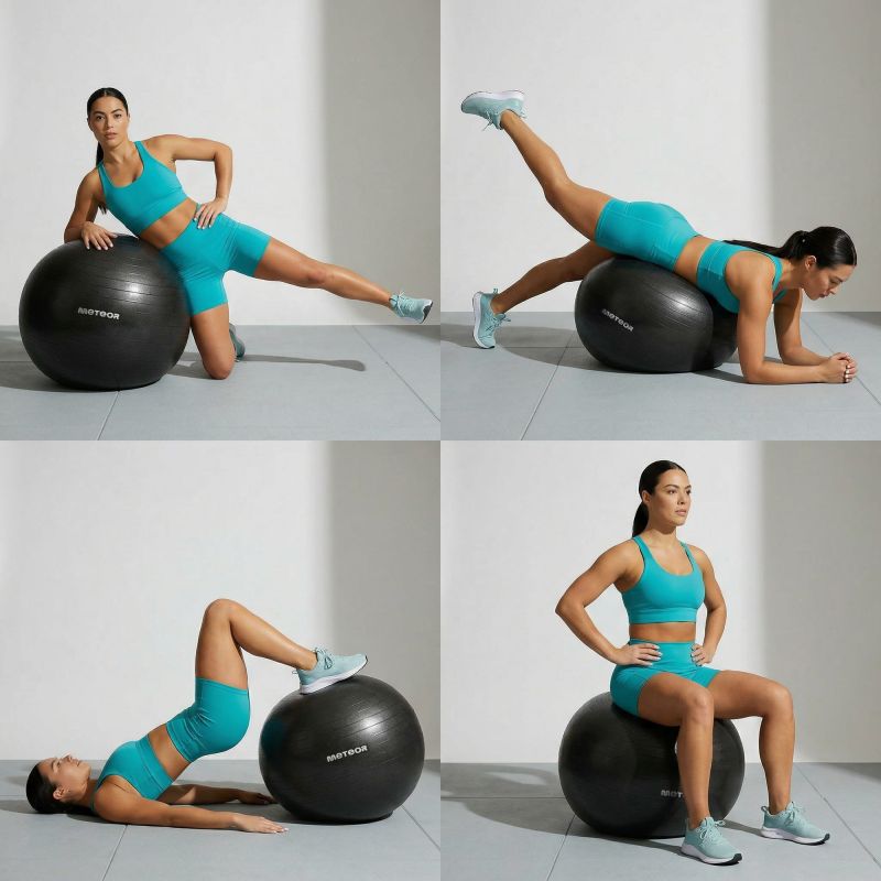 Meteor Fitness 65 cm Black uniw futball labda 17876