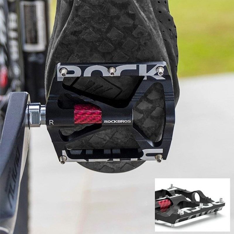 Rockbros 37213071001 Aluminum Alloy Bicycle Pedal Set - Black fekete sets