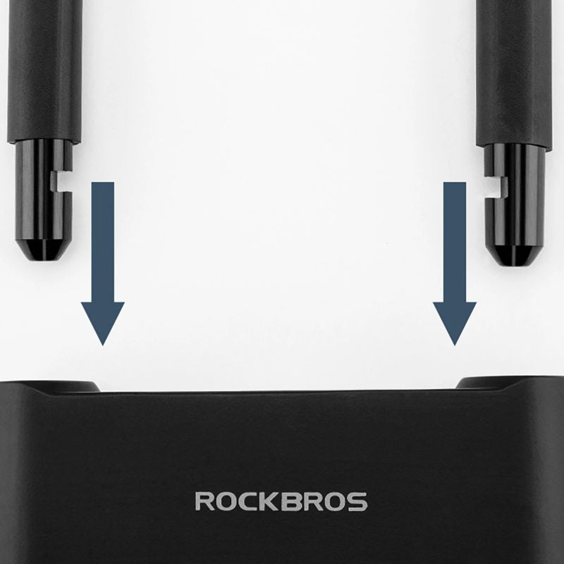 Rockbros 32210818001 SMART Bicycle Lock with Fingerprint Reader and Bluetooth Connectivity - Black