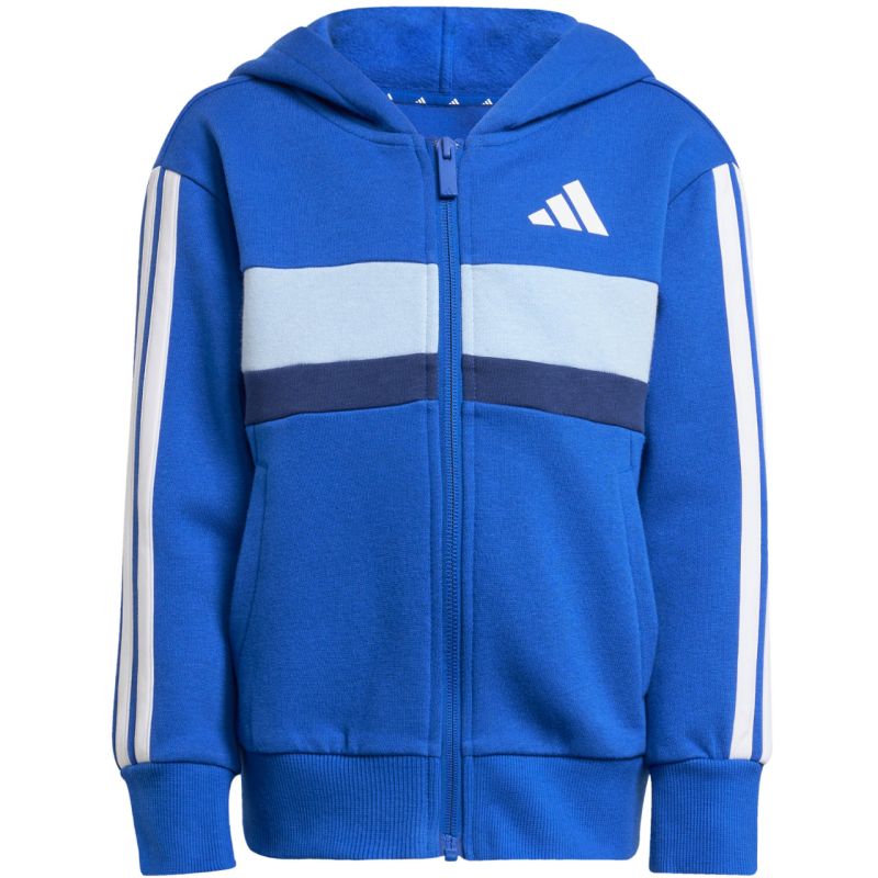 adidas Seasonal Essentials Tiberio 3-Stripes Fleece Tracksuit for Kids Blue JC7488 General
