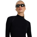 4f Women's longsleeve t-shirt F419 deep black 4FWAW25TFLOF419 20S Ruházat