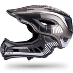 Rockbros TT- children's bicycle helmet with removable chinbar, size M - gray czarny || szary \ m helmets, martial arts equipment 7016802869090-157258