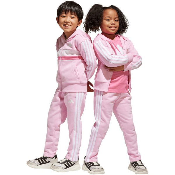 adidas Seasonal Essentials Tiberio 3-Stripes Fleece Tracksuit for Kids Pink JI6206 General