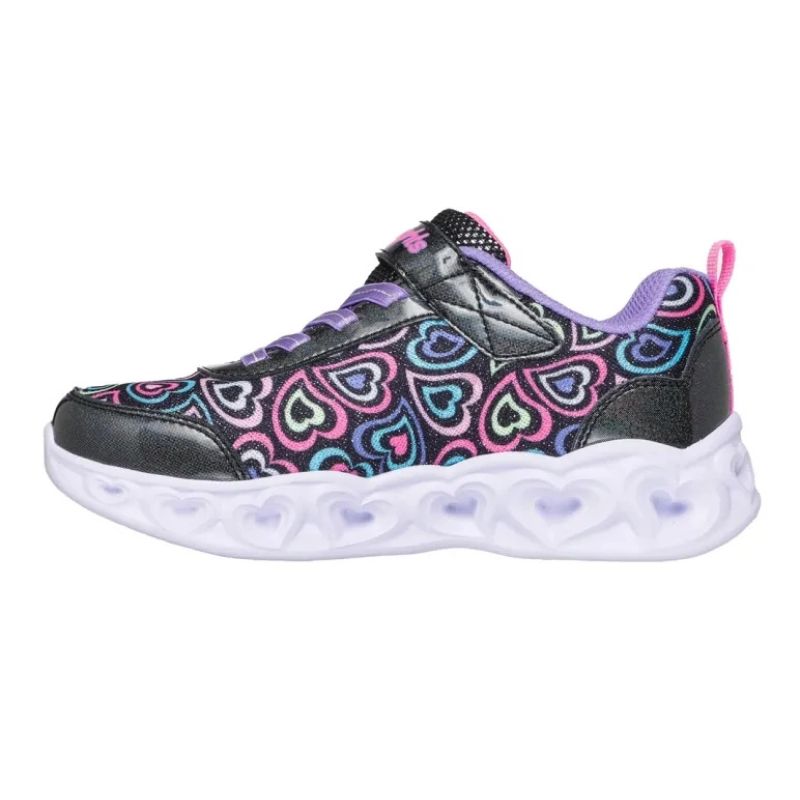 Skechers S-Lights Heart Lights-Boogie Love 303257L-BKMT Black/Multi fekete utcai cipő