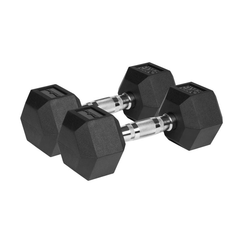 Rebel HEX 2x9 kg rubber-coated cast iron dumbbells ACTIVE edzőfelszerelés RBA-2325-09