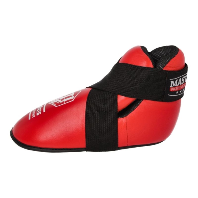 MASTERS FIGHT EQUIPMENT OSK-1 leather foot protectors (WAKO APPROVED) piros védőfelszerelés 03041-02M