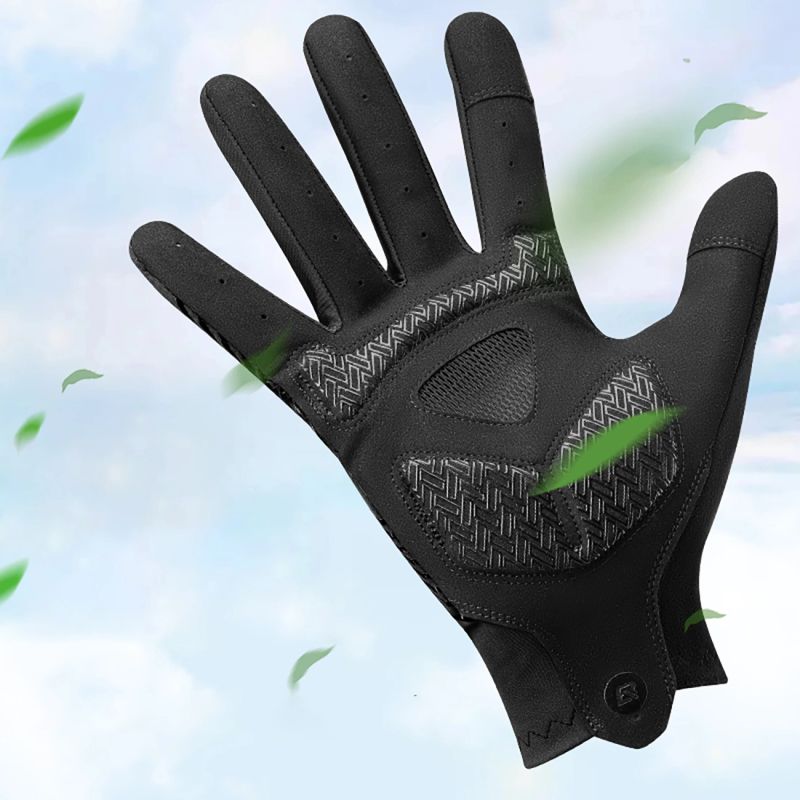 Rockbros cycling gloves spring/summer/autumn, full, size: L - black czarny \ l kesztyű