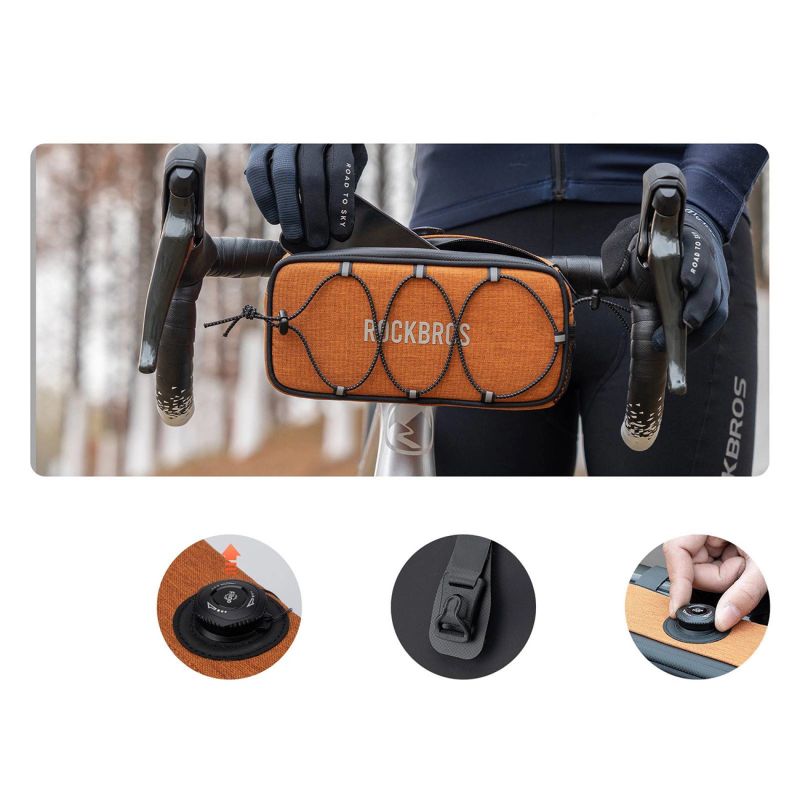 Rockbros TL001 ROAD TO SKY 1.9L Handlebar Waterproof - Orange pomarańczowy sporttáska 5907769384219-211526