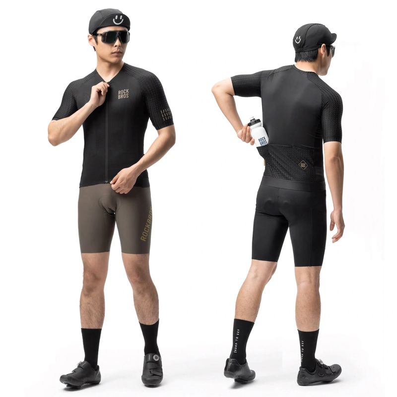 Rockbros Diamond Short Sleeve Cycling Jersey Size M - Black czarny \ m póló