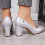 Inny Sergio Leone W Silver Pearl Heel Pumps szürke utcai cipő SK193C