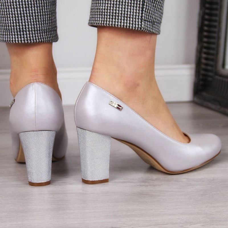 Inny Sergio Leone W Silver Pearl Heel Pumps szürke utcai cipő SK193C