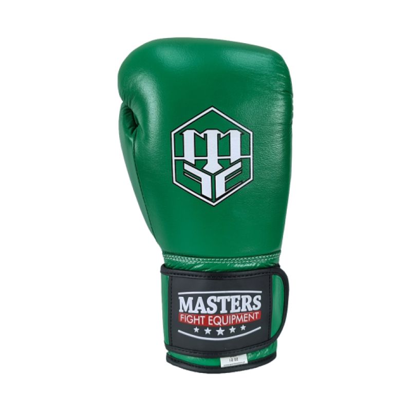 MASTERS FIGHT EQUIPMENT RBT-GREENSTRIKE Leather Boxing Gloves 12 oz Green zöld kesztyű 012310-12