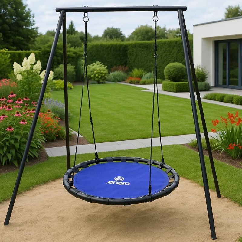 Enero Stork'S Nest Garden Swing 120cm Blue fekete furniture