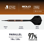 Harrows TOLFRAM TRINITY 97% steeltip darts papucs