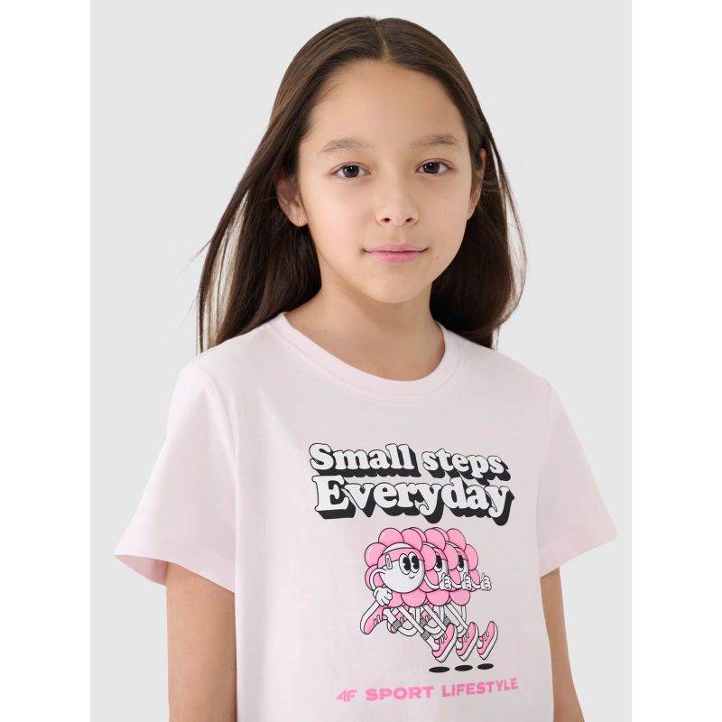 4f Girls' regular T-shirt with print 4FJRSS25TTSHF2585-12S Ruházat