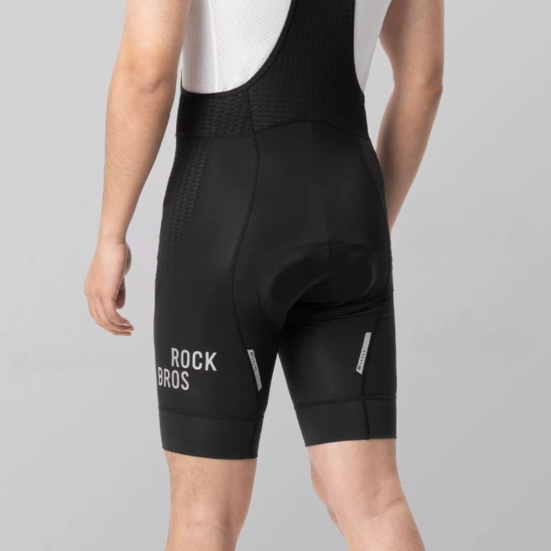 Rockbros Men's Cycling Bib with Pad Size XL - Black czarny \ xl short