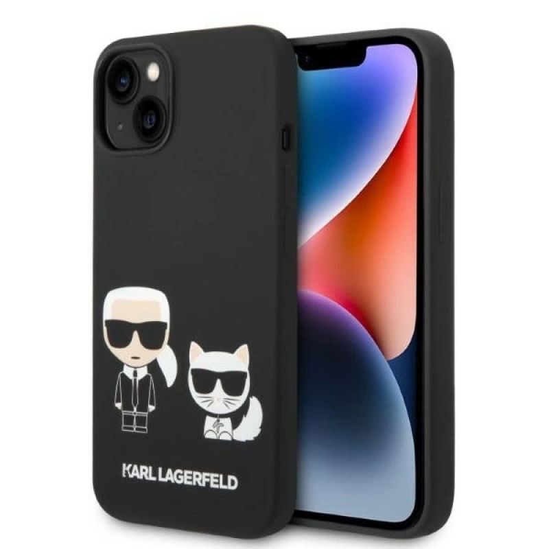Karl Lagerfeld KLHMP14MSSKCK iPhone 14 Plus 6.7 "hardcase / black Liquid Silicone Karl & Choupette Magsafe fekete fürdőruha
