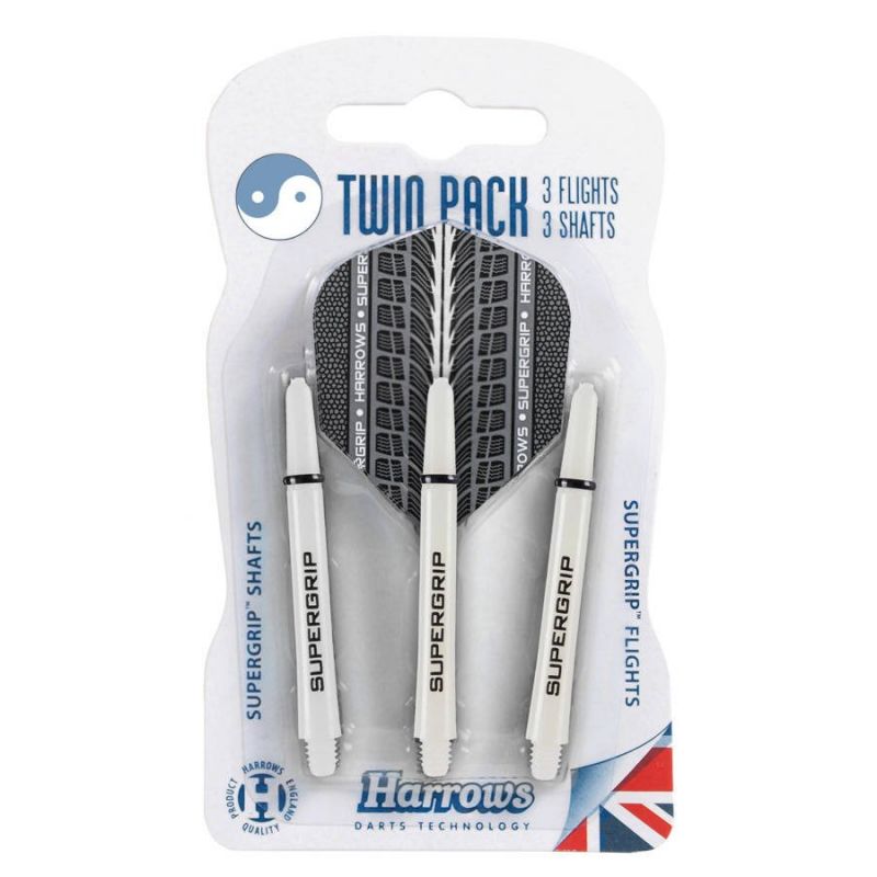 Harrows Twin Pack Supergrip shafts + Supergrip flights (white) General