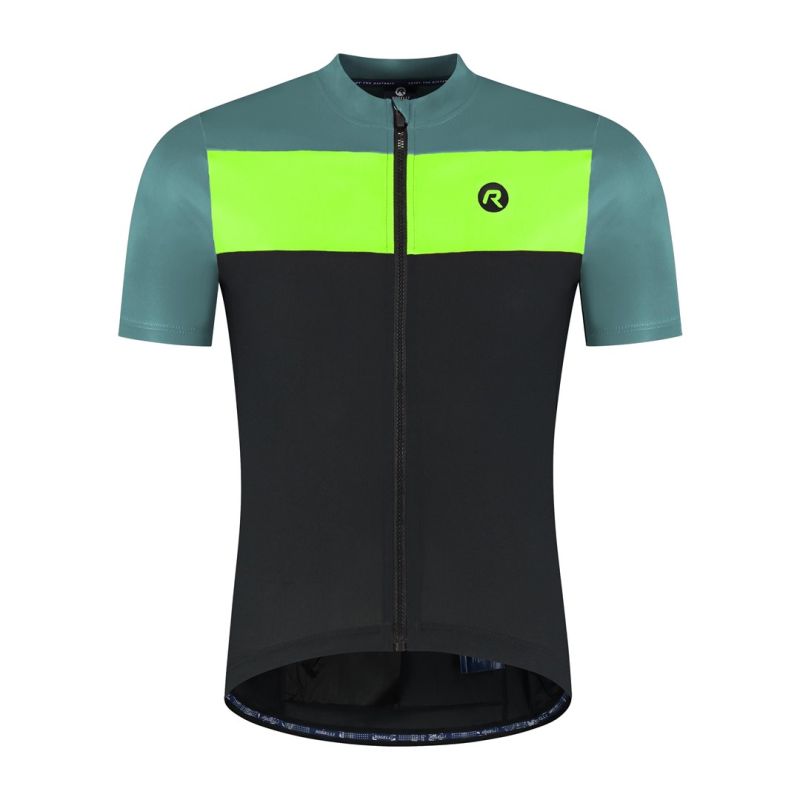 Rogelli CORE BLOCK T-shirt black-turquoise-yellow sárga póló