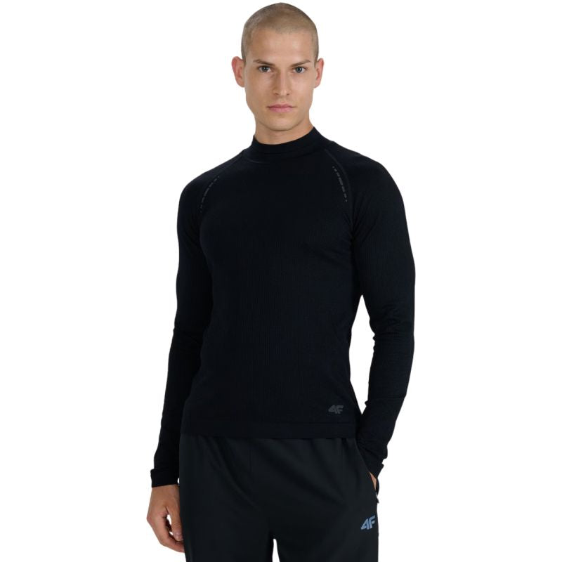 4f Men's longsleeve t-shirt M417 deep black 4FWAW25TFLOM417 20S Ruházat