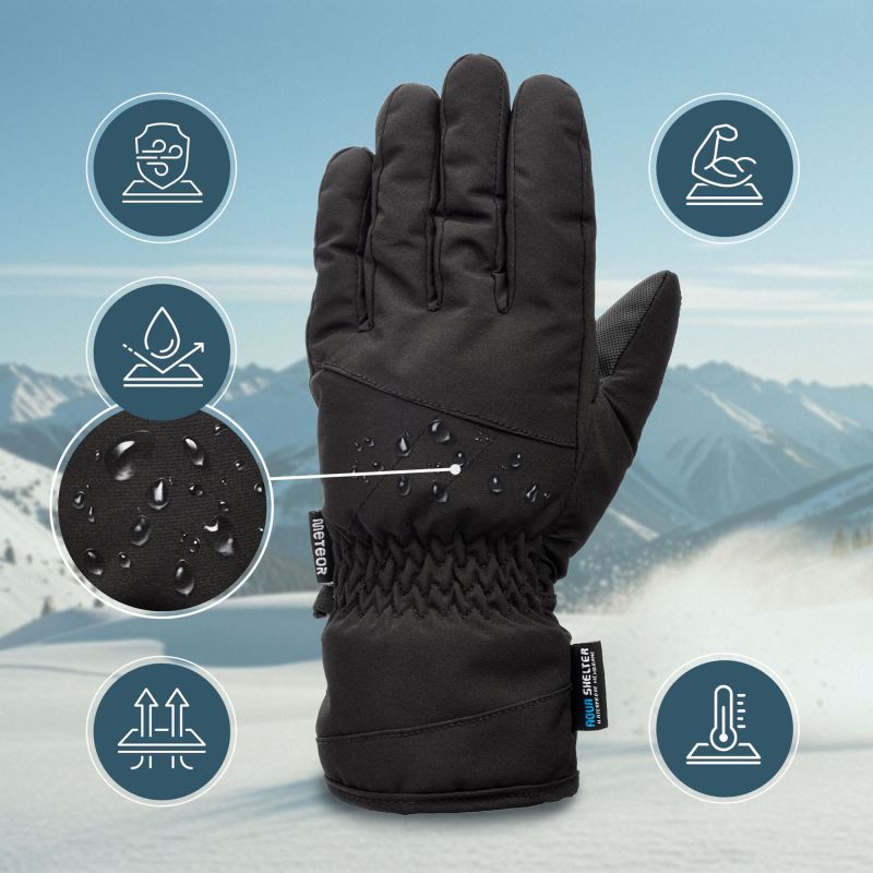 Meteor Nevis M winter gloves black uniw kesztyű