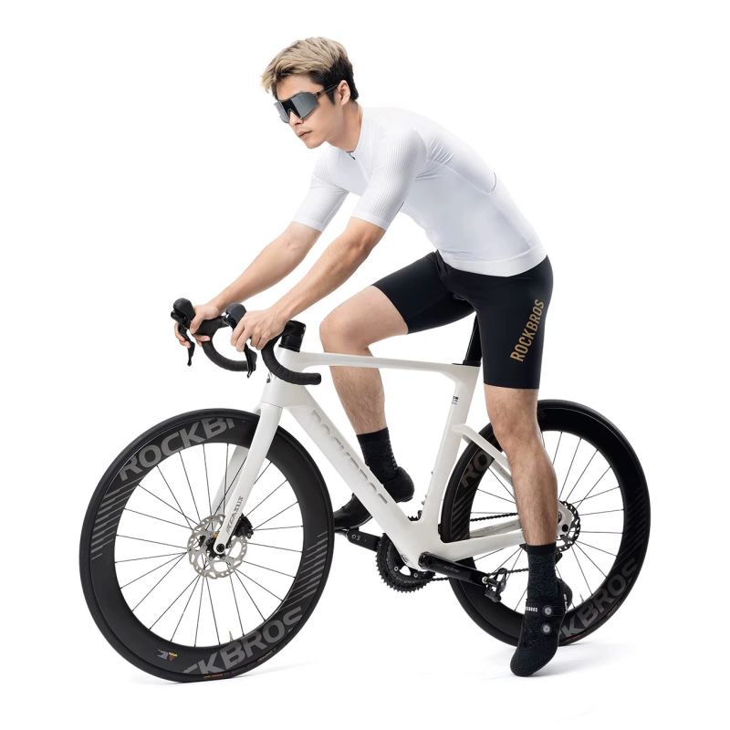 Rockbros 15200025 Short Sleeve Cycling Jersey Size XXL - White biały \ xxl póló