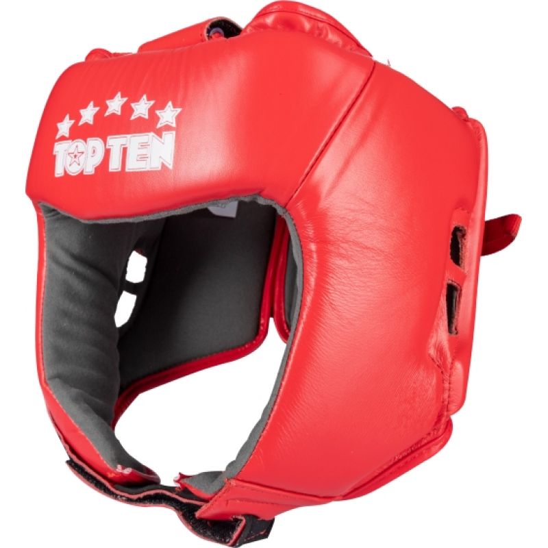 TOP TEN KTT-COMPETITION tournament boxing helmet (WORLD BOXING APPROVED) czerwony+l helmets, martial arts equipment