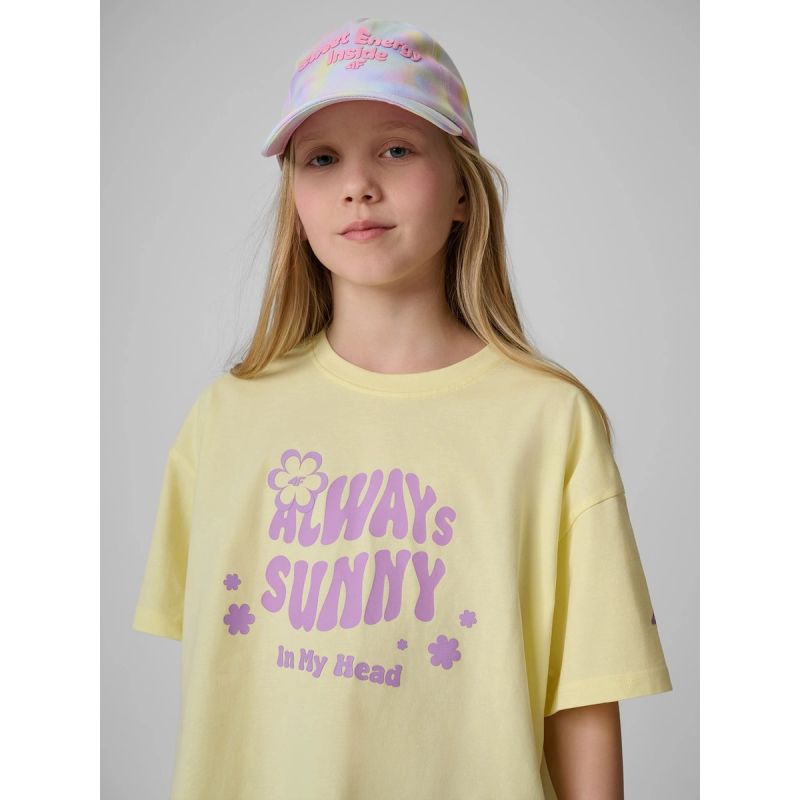 4F Loose T-shirt with a girl's print 158/164 ruházat 4FJRSS26TTSHF3908-72S
