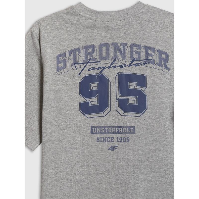 Boy's loose T-shirt with print 4F 4FJRSS26TTSHM3465-27M 158/164 shirts
