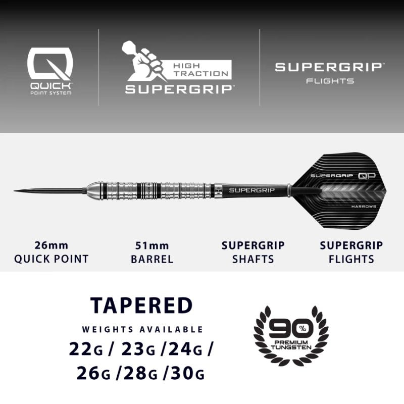 Harrows SUPERGRIP QP TAPERED 90% steeltip darts Egyéb