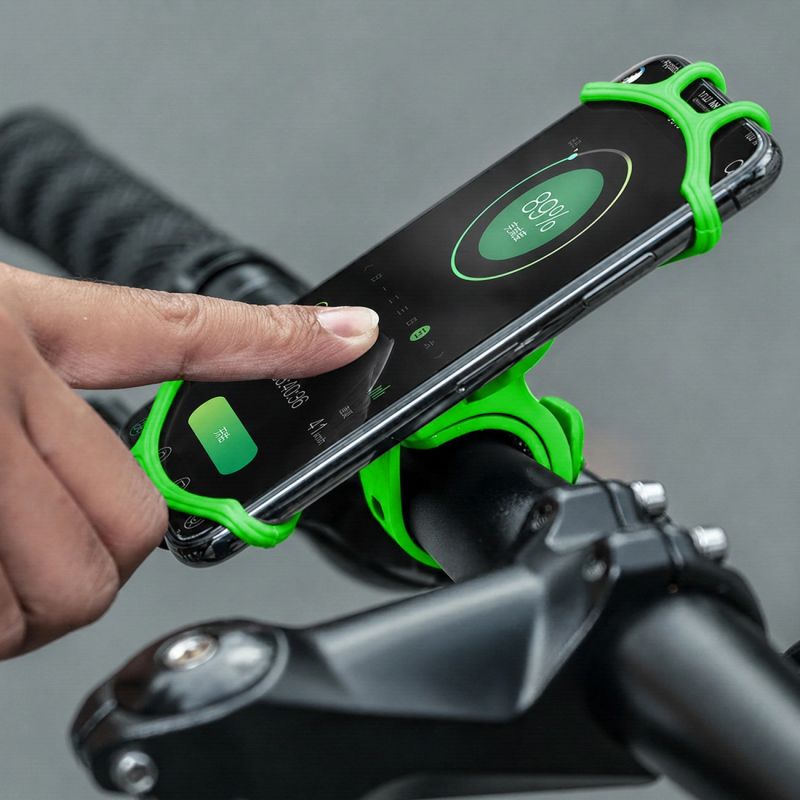 Rockbros LF436 Handlebar Clamp Phone Holder - Green zielony phones and accessories