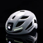 Rockbros ZK-077 Bicycle Helmet with Integrated Multi-Directional Lighting 57-61 cm - White biały helmets, lights