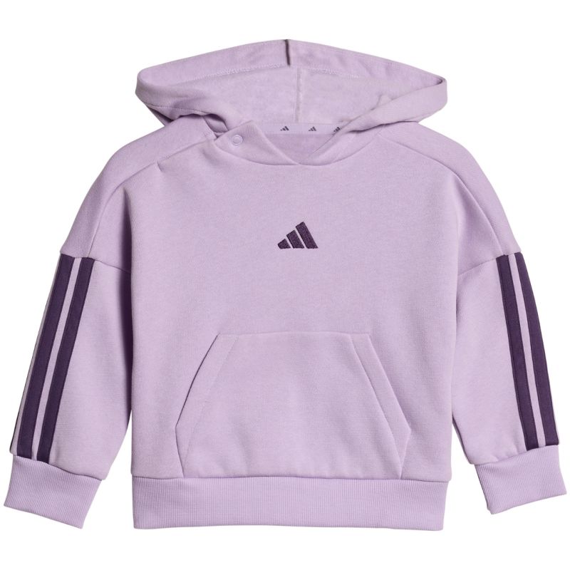 adidas Kids' Essentials Joggers 3-Stripes Hoodie Tracksuit Purple JV9856 Ruházat