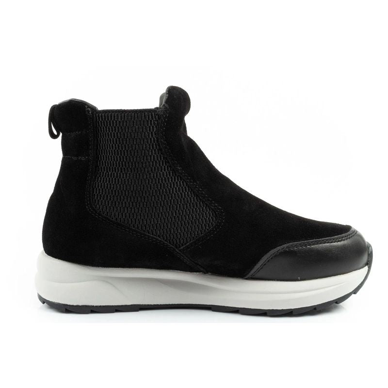 Scholl Beverly Bootie Women's Leather Ankle Boots Black fekete shoes