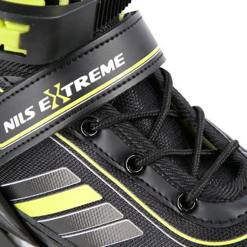 Nils Extreme Nh18191 2in1 Roller Skates Black-Lime Size M (34-38) With Replaceable Hockey Blade