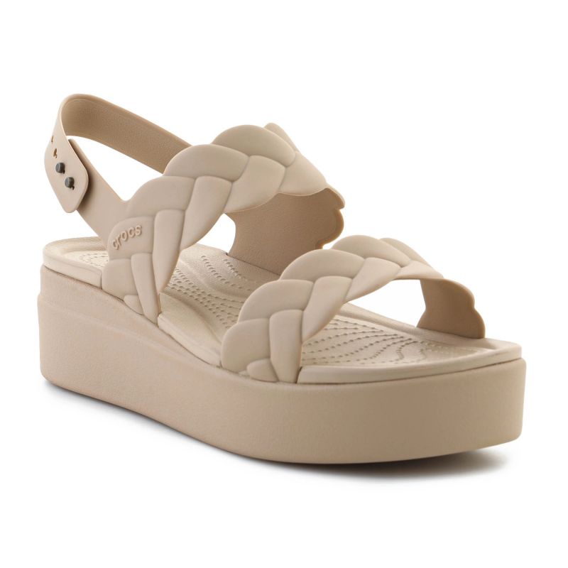Crocs Brooklyn Woven Low Wedge W 209977-212 sandals Cipő