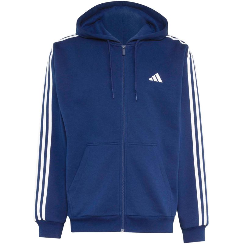 Adidas Men's Essentials 3-Stripes Fleece Full-Zip Hoodie Navy kék ruházat KY4144