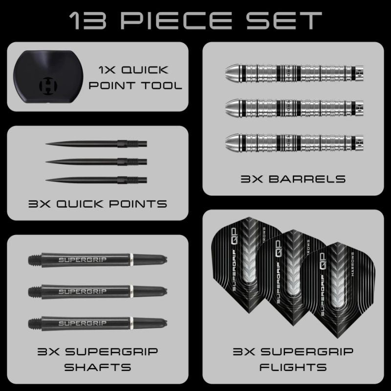 Harrows SUPERGRIP QP TAPERED 90% steeltip darts Egyéb